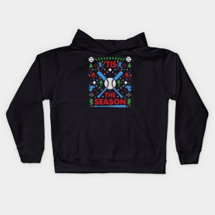 Funny Baseball 'Tis the Season Ugly Christmas Sweater Party Shirt Kids Hoodie